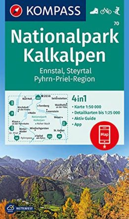 KOMPASS Wanderkarte 70 Nationalpark Kalkalpen, Ennstal, Steyrtal, Pyhrn-Priel-Region 1:50.000: 4in1 Wanderkarte mit Aktiv Guide und Detailkarten ... in der KOMPASS-App. Fahrradfahren. Skitouren.